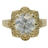 10kt Gold 2.18 ct Old European Lab Diamond Ring