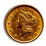 $1 Gold Liberty Type 1 - Cleaned / Low Grade