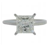 14kt Gold 2.02 ct Princess Cut Lab Diamond Ring