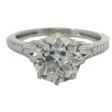10k Gold 2.10 ct Old European Cut Lab Diamond Ring