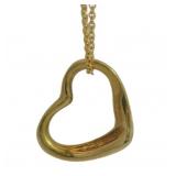 18kt Gold Tiffany & Co Open Heart Necklace
