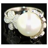 Large 14 mm Pearl Designer Ring