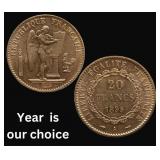 France Gold $20 Francs - Lucky Angel (1871-1898)
