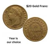 France Gold 20 Francs - Napoleon I (1807-1815)