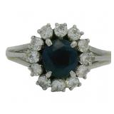 Platinum 1.47 ct Natural Sapphire & Diamond Ring