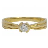 18kt Gold Natural Diamond Solitaire Ring