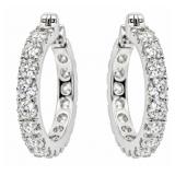 Brilliant 2.00 ct Lab VS Diamond Hoop Earrings