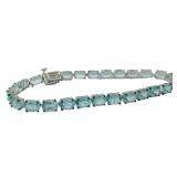 Natural 32.00 ct Blue Apatite Tennis Bracelet