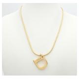 Christian Dior D Logo Necklace