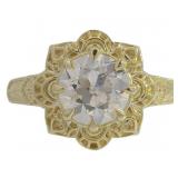 10k Gold 2.20 ct Old European VS Lab Diamond Ring