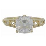 10k Gold 2.21 ct Cushion Lab Diamond Ring