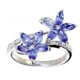 Natural 1.55 ct Tanzanite Designer Ring