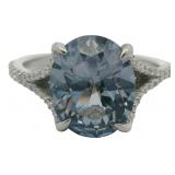 Brilliant 4.25 ct Lab Alexandrite & Diamond Ring