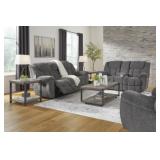 Foreside DBL Reclining Charcoal Sofa & Love Seat