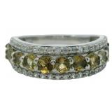 Natural 1.20 ct Golden Tanzanite & Zircon Band