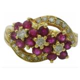 18kt Gold 1.10 ct Natural Ruby & Diamond Ring