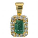 Brilliant 1.53 ct Emerald & VS Lab Diamond Pendant
