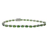 Natural 7.50 ct Chrome Diopside & Zircon Bracelet
