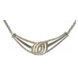 Gorgeous Diamond Accented Silver Pendant Necklace