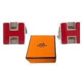 Hermes H Cube Clip-on Earrings