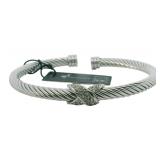 Talidara Silver Tone "X" Design Cuff Bracelet