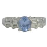 Platinum 1.32 ct Natural Sapphire & Diamond Ring