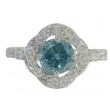 10kt Gold 2.15 ct Fancy Blue Lab Diamond Ring