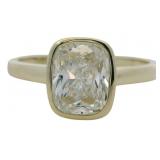 10k Gold 2.00 ct Bezel Set Lab Diamond Ring
