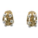 Talidara Chunky Pearl Hoop Earrings