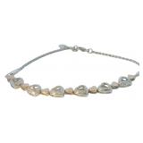 Elegant Two Tone Diamond Accented Heart Bracelet