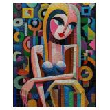 The Woman At The Bar On Canvas