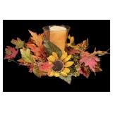 Fall Candle & Floral Centerpiece