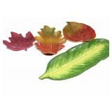 4 pc Leaf Dishes