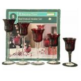 5 pc Red Votive  Holder Set