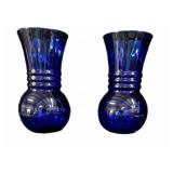 Pair Cobalt Blue Vases