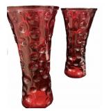 Ruby Thumbprint Vase