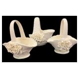(3) Rosebud Baskets