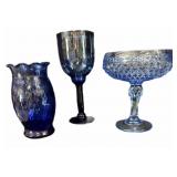 (3) pc Blue Glass ALL GOOD