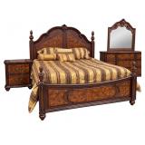 King Pulaski Bed, Dresser & 2 Night Stands