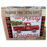 Tempered Glass Red Truck Cutting Board