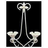 Pair Metal Home InteriorCandle Holders wï¿½ Glass
