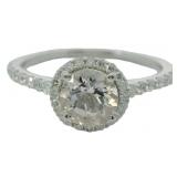 Natural 1.40 ct Morganite & Lab Diamond Ring