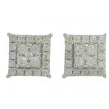10kt Gold 2/3 ct Princess Cut Diamond Earrings