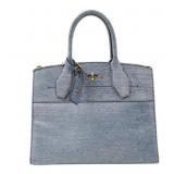 Louis Vuitton City Steamer Denim Leather Bag