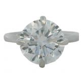 Platinum 4.02 ct Round Lab Diamond Ring