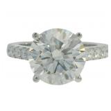 10kt Gold 5.14 ct Round VS Lab Diamond Ring