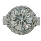 10kt Gold 5.15 ct Round Lab Diamond Halo Ring