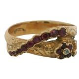 18kt Gold Natural Ruby & Diamond Ring