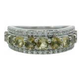 Natural 1.20 ct Golden Tanzanite & Zircon Band