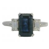 Platinum 1.72 ct Natural Sapphire & Diamond Ring